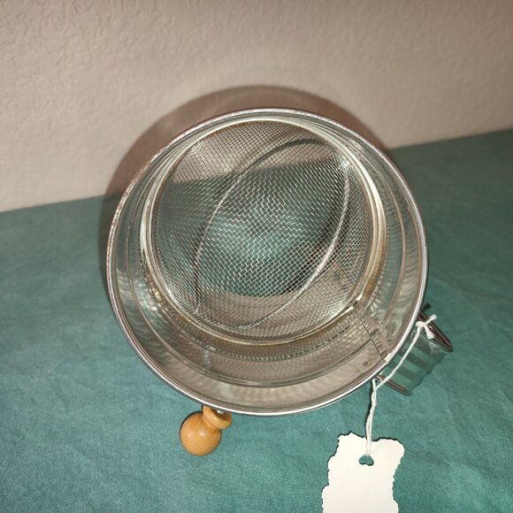 Vintage Atlas Mason Jar and Strainer Container w Handle Good Cook granny chic - Picture 7 of 8